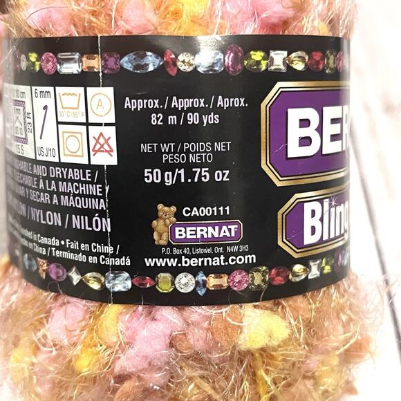 Bernat Bling Bling Yarn Twinkle Toes 90Yds ea 100% Nylon Bulky 5 Lot of 2 Skeins - Picture 5 of 5